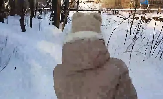 Totally insane girl performs an icy oral treat