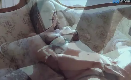 Glamorous Brunette in Seductive Black Dress and Stockings